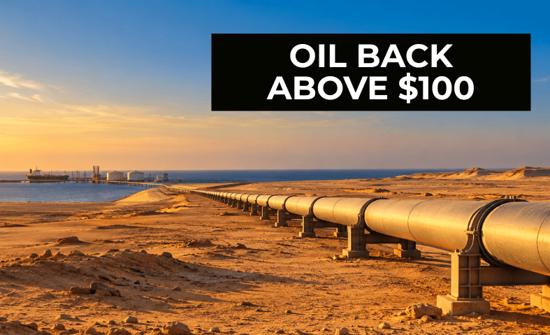 Crude oil pipeline crossing the desert towards a Red Sea export terminal