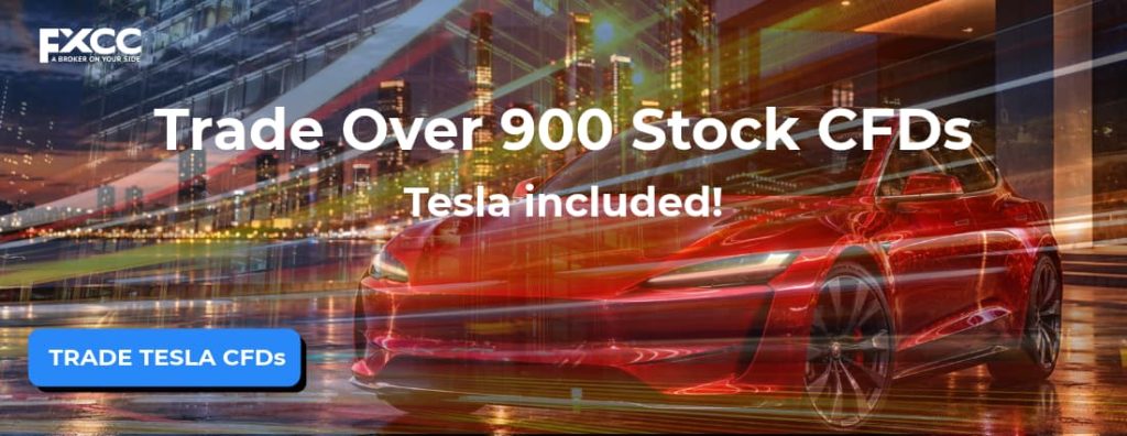 Tesla SpaceX Merger banner to trade Tesla CFDs on FXCC